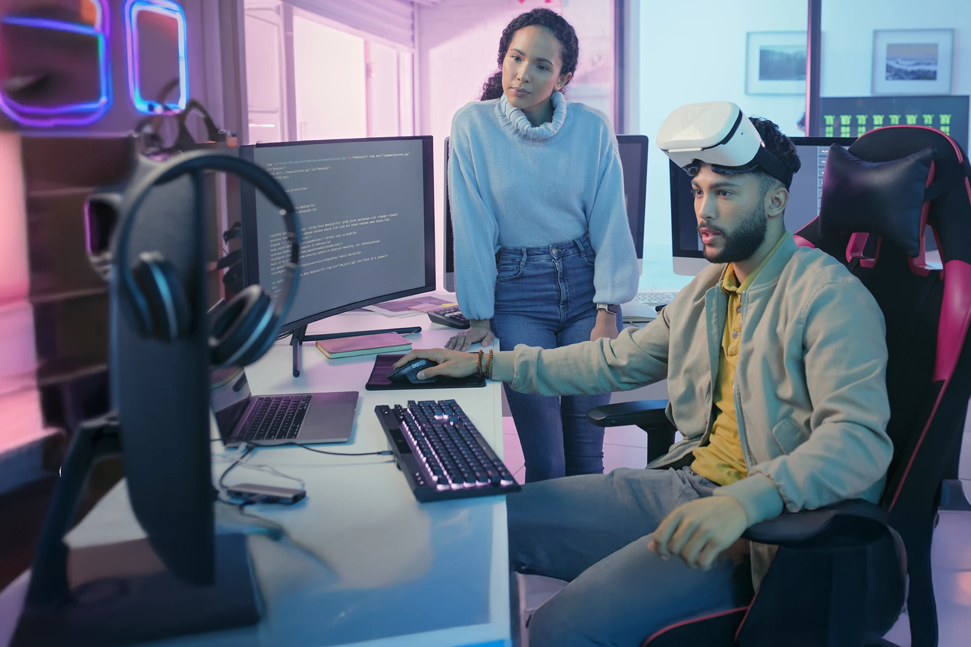 Illustration of AI integration in game development by Zensar in a whitepaper