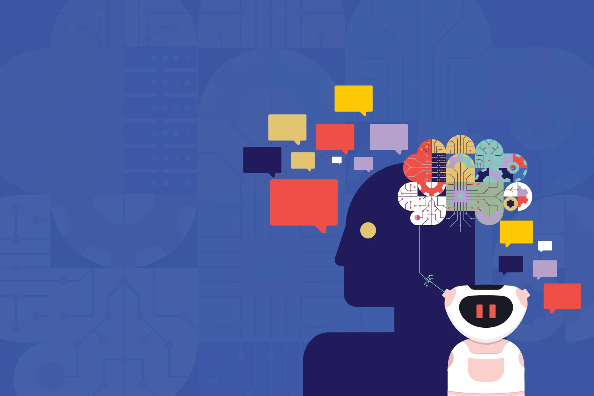 Illustration highlighting GenAI‑powered enterprise support, service automation, and productivity improvement