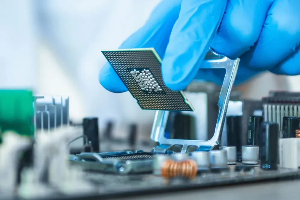 Engineer analyzing advanced technology and manufacturing solutions