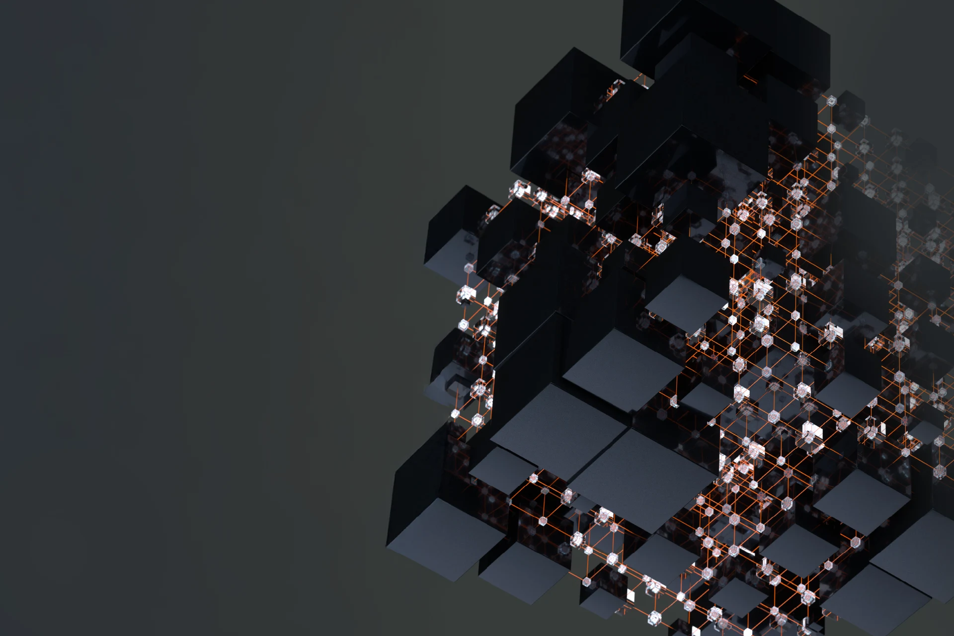 Abstract representation of blockchain technology enhancing AI security