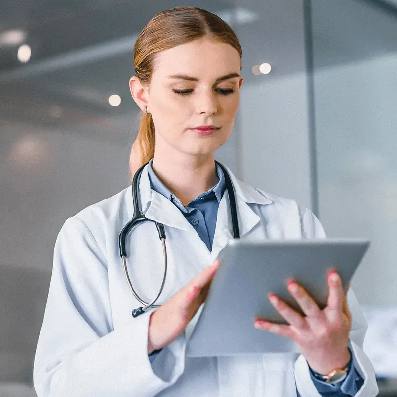 Charts and currency symbols showing digital healthcare finance operations