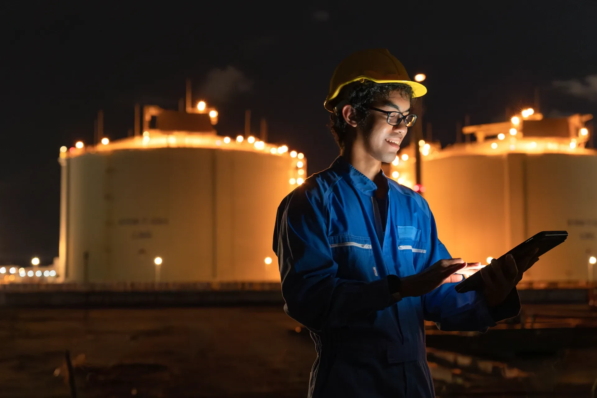 Engineers monitoring manufacturing solutions through digital dashboards.