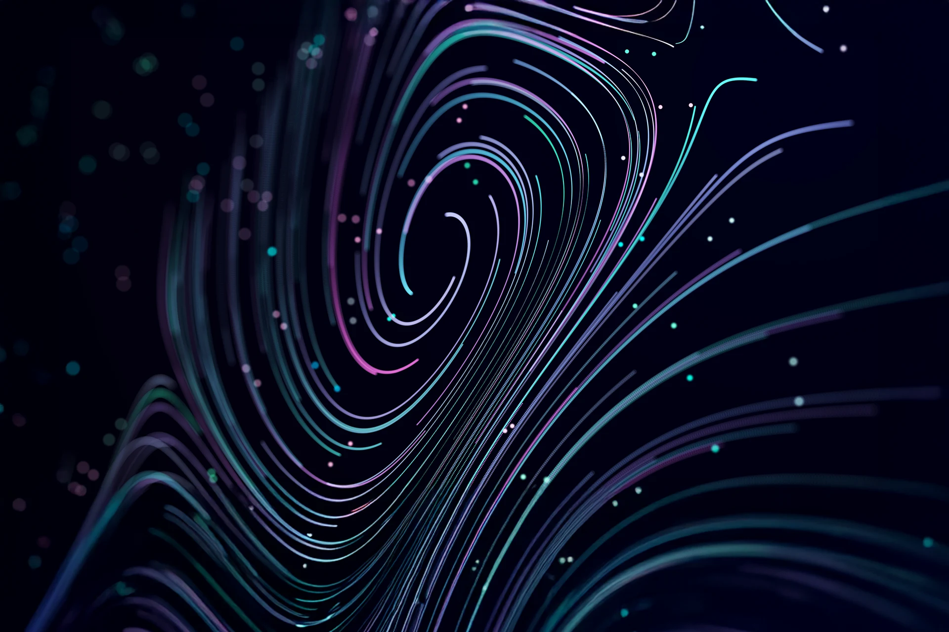 Abstract digital lines representing transformation in communications.