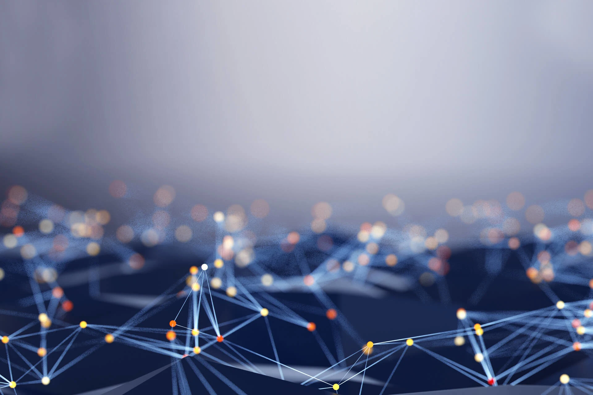 Abstract network visualization representing automated quality testing