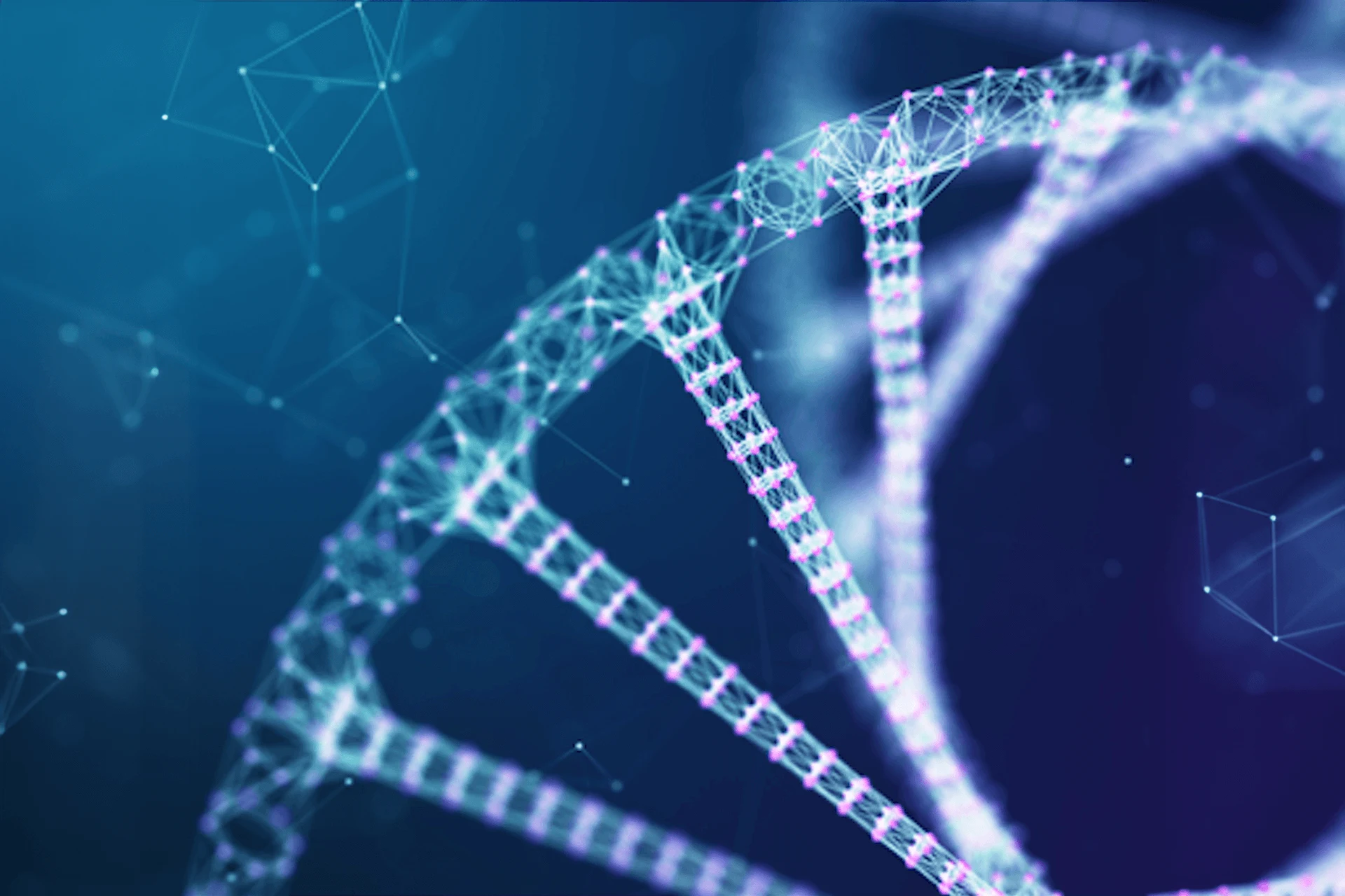 Digital representation of a DNA double helix for life sciences context