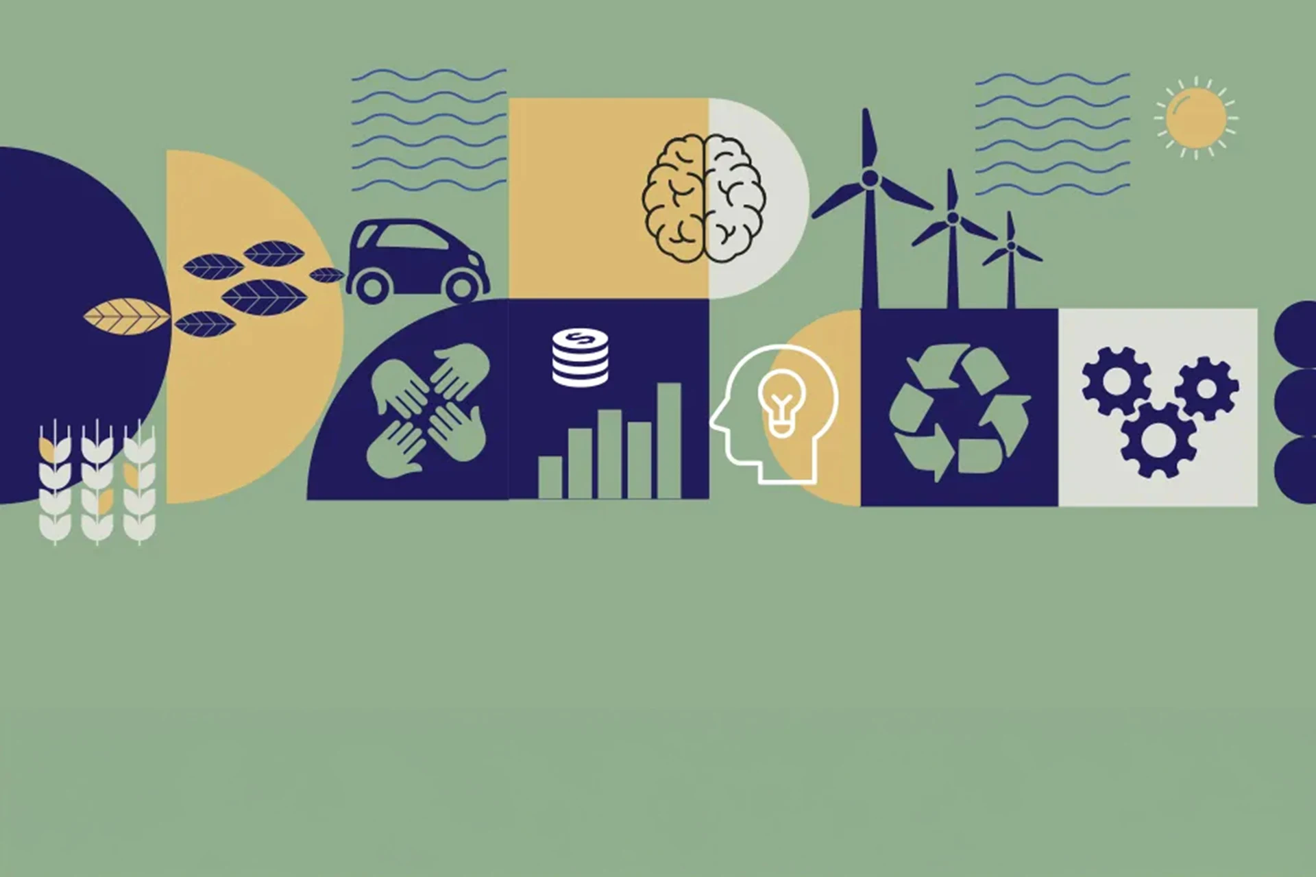 Sustainable transformation and ESG innovation illustration