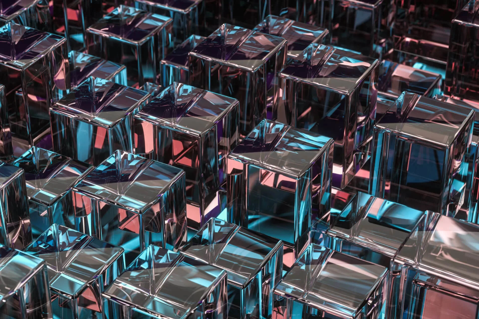 Abstract representation of modern technology in cubes for IT modernization