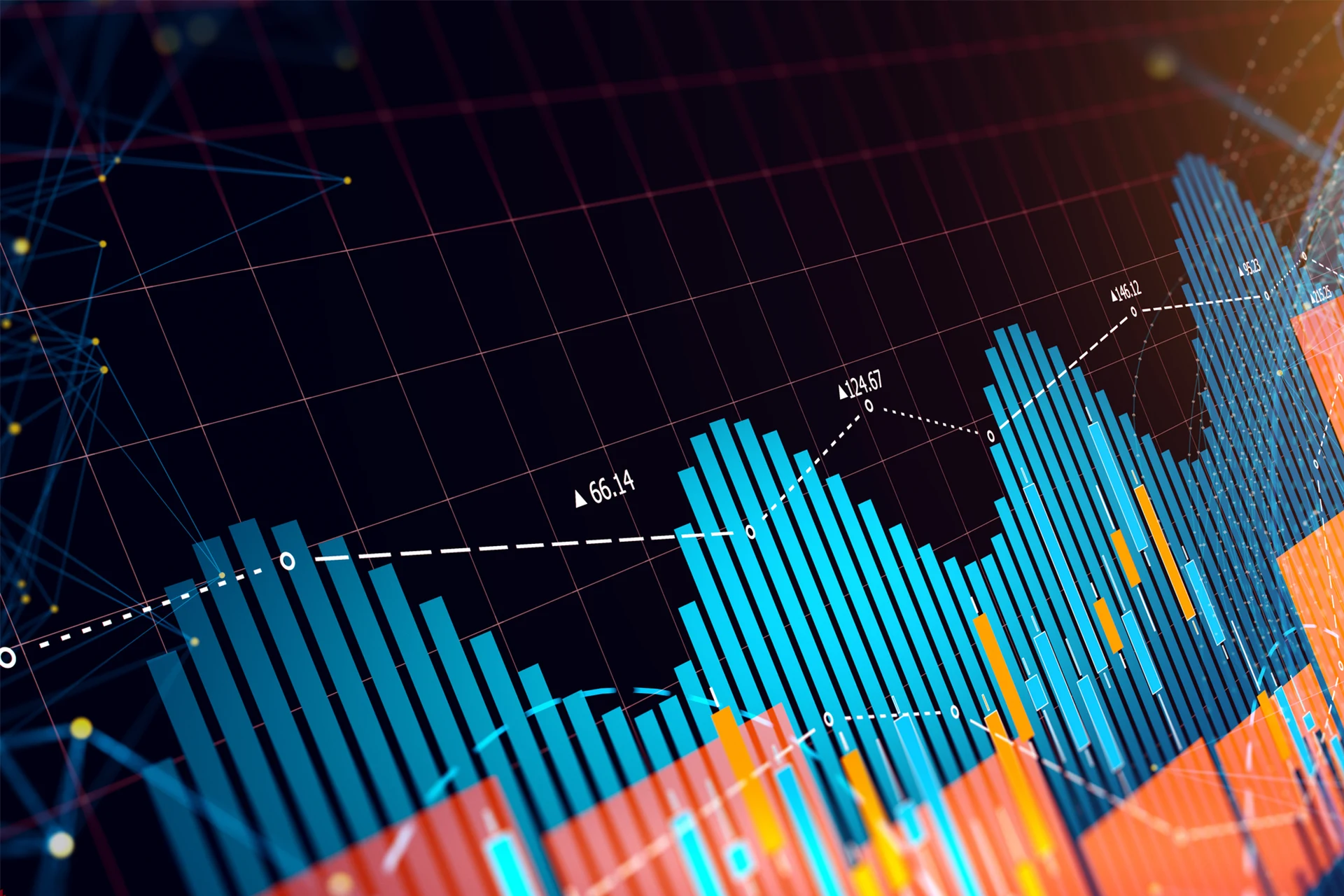 Graph depicting financial data analysis for banking and financial services