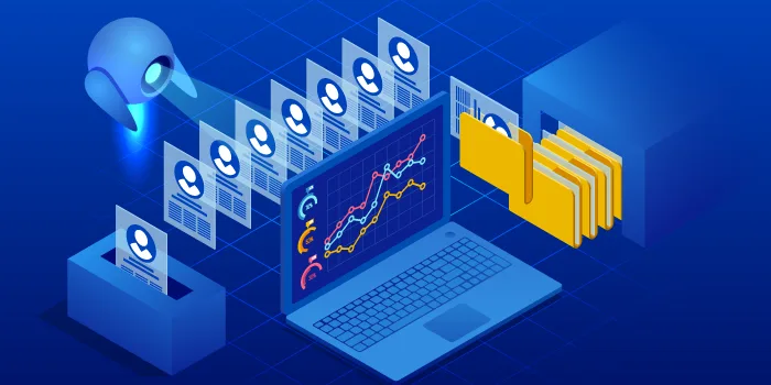 Illustration of AI integration with data analysis in business operations.
