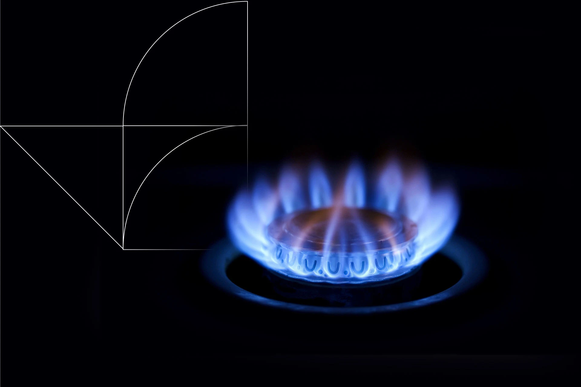 Blue gas burner flame on stove representing Hawaii Gas Salesforce solution