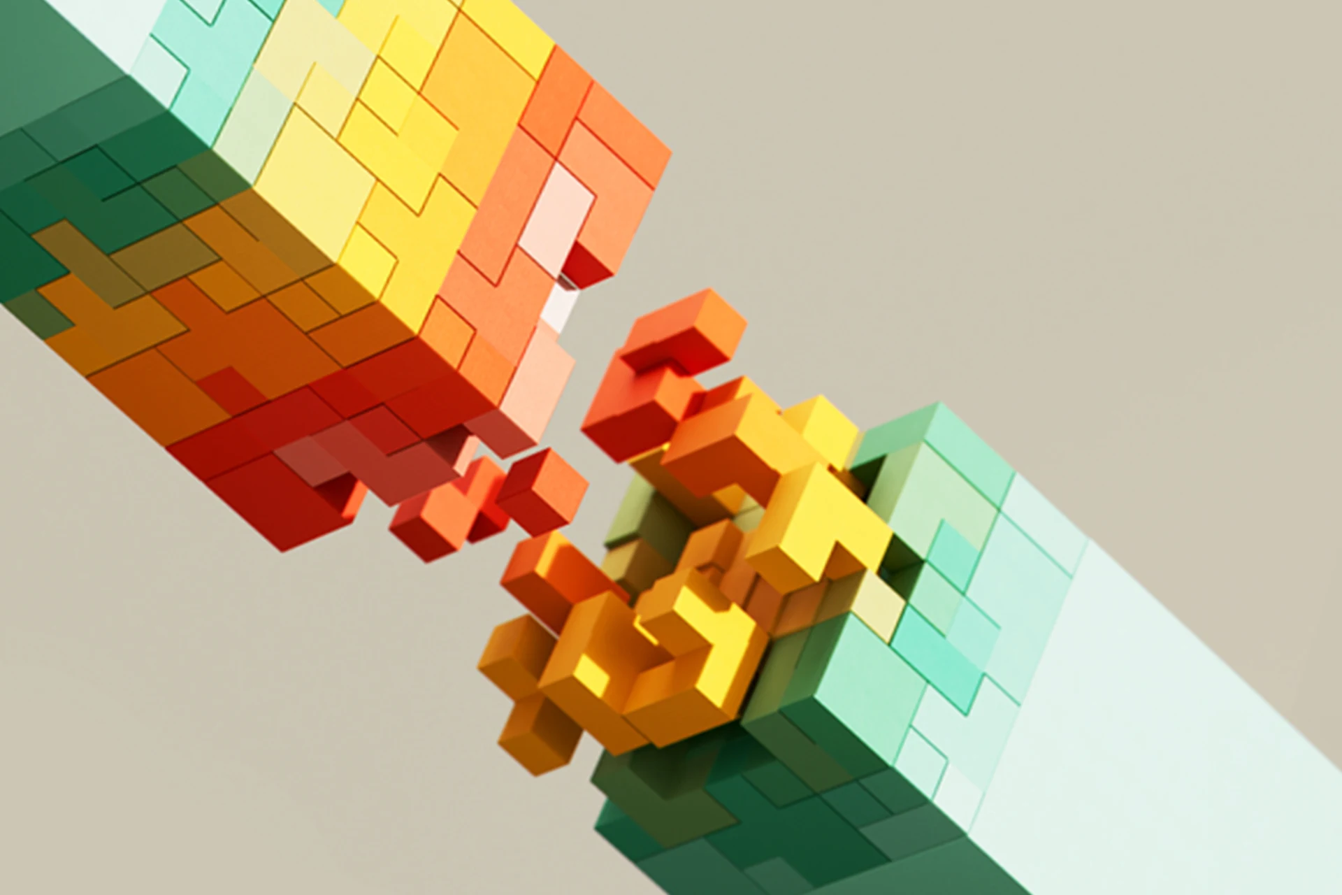 Abstract 3D blocks for Google Cloud digital transformation alliance in South Africa