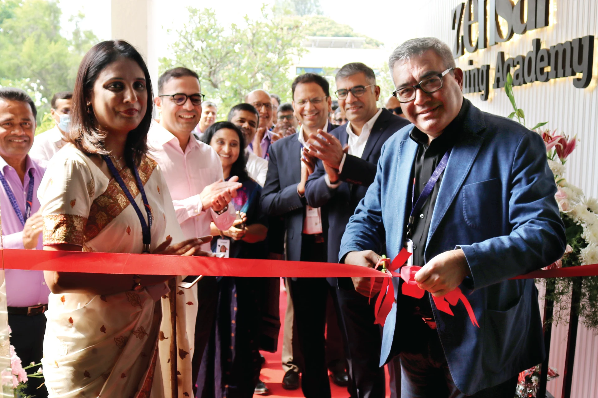 Inauguration ribbon cutting ceremony at Zensar Learning Academy Pune campus
