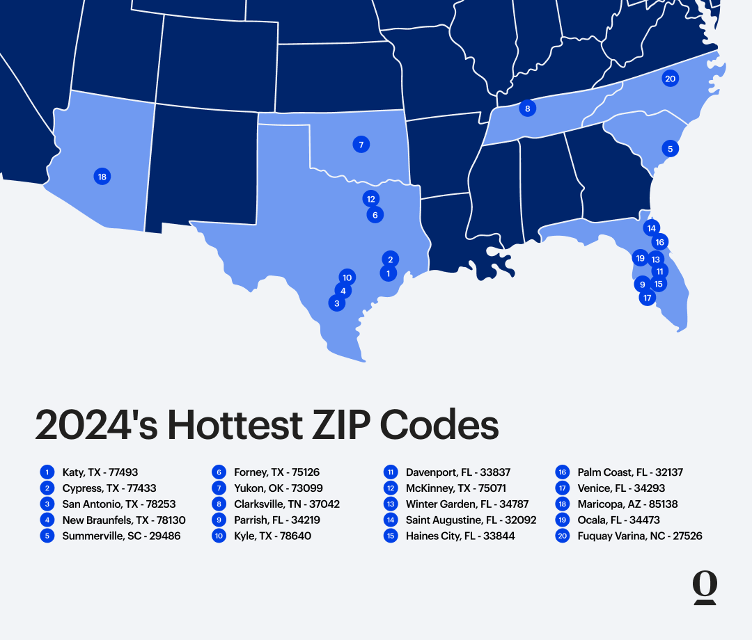 2024 Hottest ZIPs Map