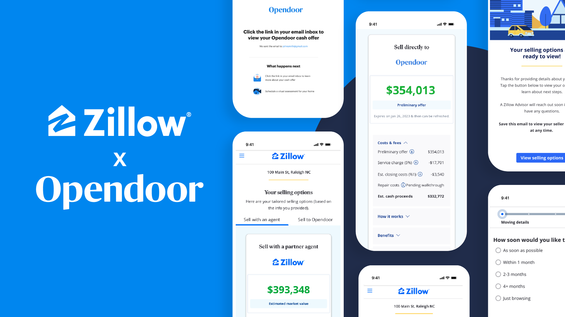 Selling made easier: Zillow customers can now choose between a cash offer from Opendoor or selling with an agent