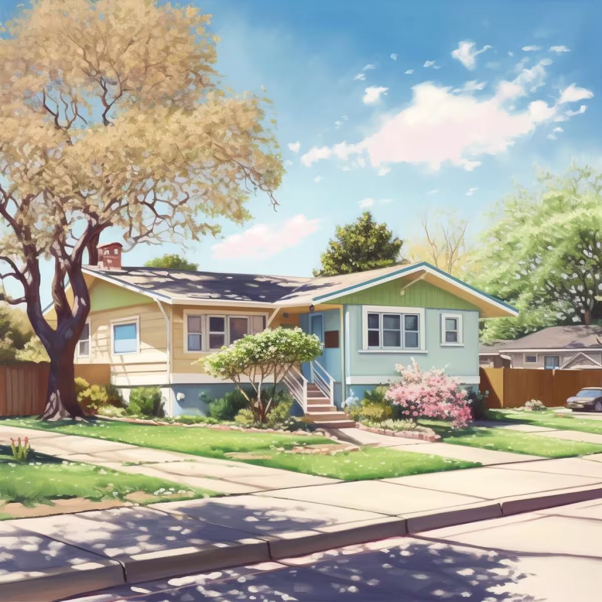 Painting of a Sacramento home