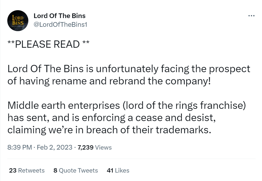 Lord of the bins twitter