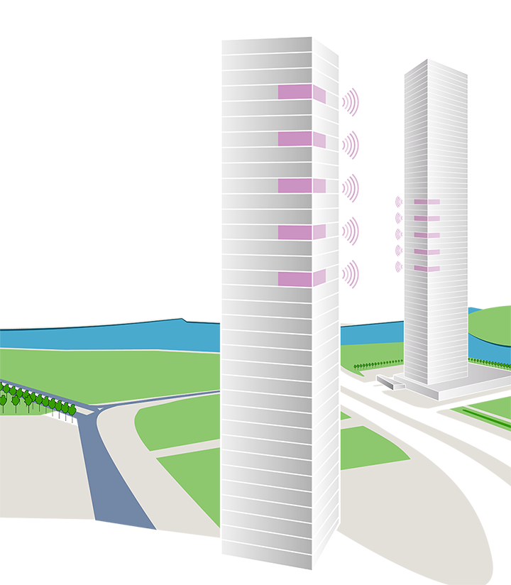 Skyscraper with Sensors as Smart Building