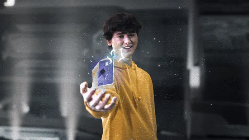 Kyle “Bugha” Giersdorf with a levitating Step Card