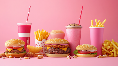 ghanee.step_fast_food_deals_hyperrealistic_pink_background_mini_de877f7b-a3d9-41de-b02f-a802f382926a.png