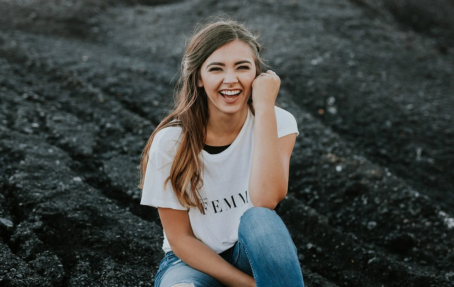 A very very happy smiling girl