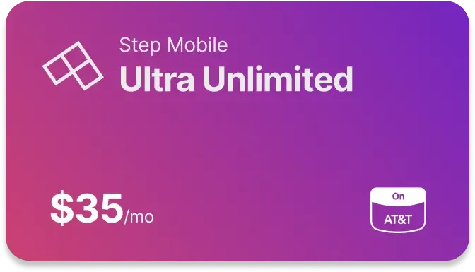 Step Mobile Ultra Unlimited Prepaid Plan Card