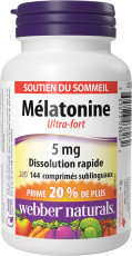 Mélatonine Ultra-fort Dissolution rapide 5 mg