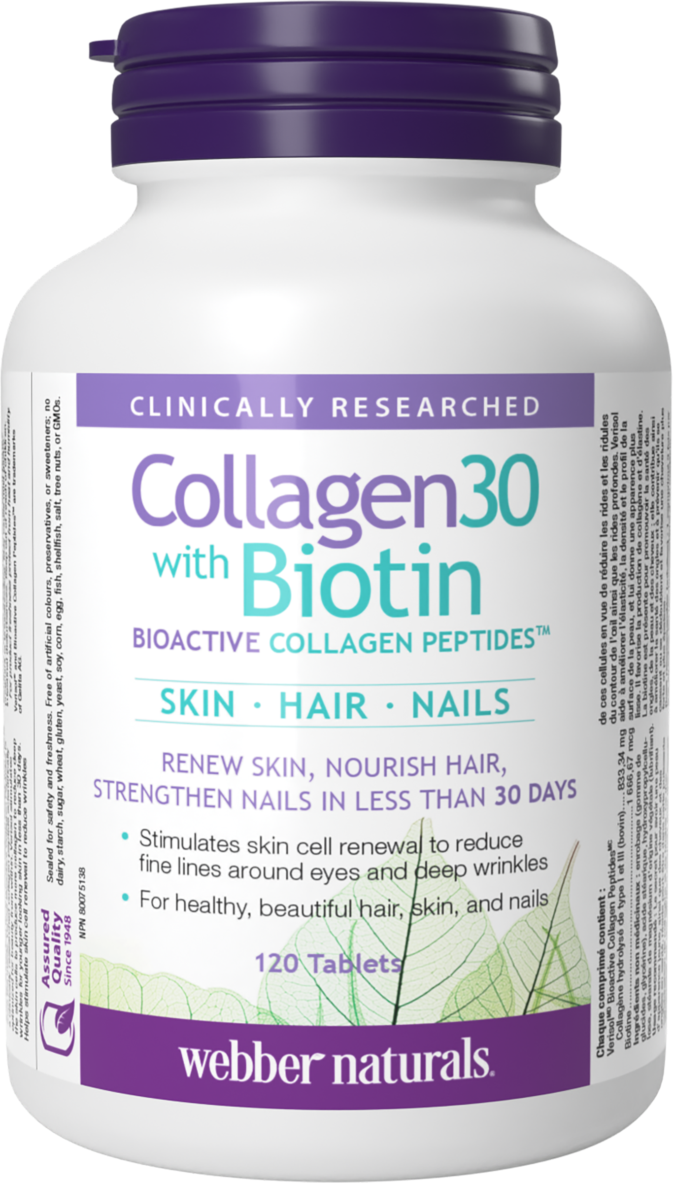 Collagen30® with Biotin Collagen Peptides | Webber Naturals Canada