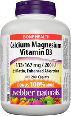 Calcium Magnesium Vitamin D3 2:1 Ratio, Enhanced Absorption 333/167 mg/200 IU