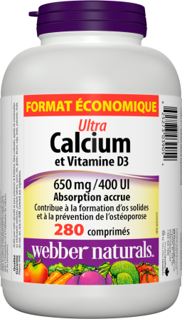 Ultra Calcium et Vitamine D3  650 mg / 400 UI  280 comprimés