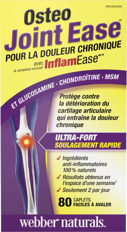 Osteo Joint Ease avec InflamEase et Glucosamine Chondroïtine MSM   80 caplets