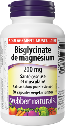 Bisglycinate de magnésium  200 mg  60 capsules végétariennes