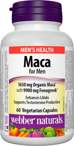 Maca for Men  1650 mg Organic Maca*
with 9900 mg Fenugreek*  60 Vegetarian Capsules