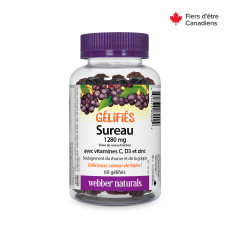Elderberry Gummies  with Vitamins C, D3, and Zinc   1280 mg  60 Gummies Berry