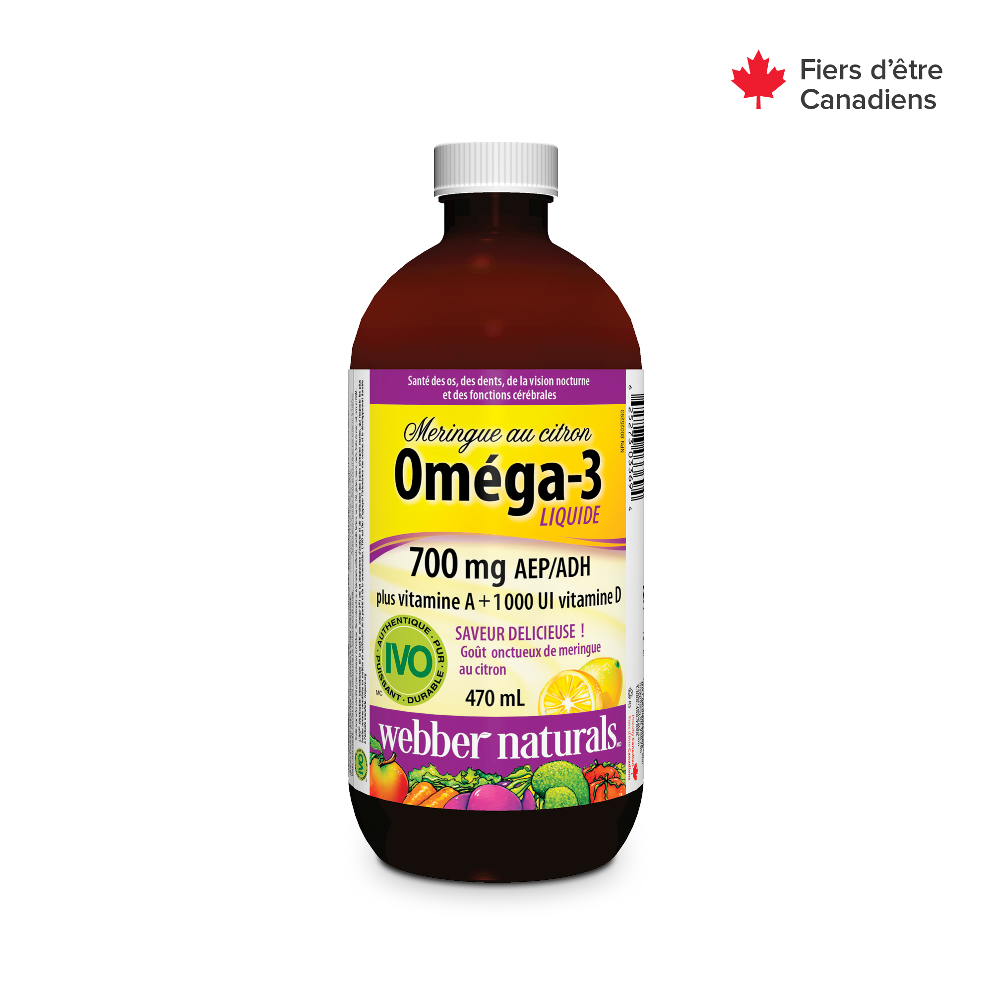 gewicht Koning Lear molecuul Oméga-3 liquide à saveur de meringue au citron | Webber Naturals Canada