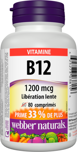 B12 Cyanocobalamine Libération lente 1 200 mcg