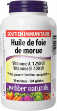 Huile de foie de morue Vitamine A Vitamine D 1 250 UI/400 UI