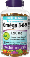 Oméga 3-6-9 Forte concentration Poisson, Lin et Bourrache 1 200 mg