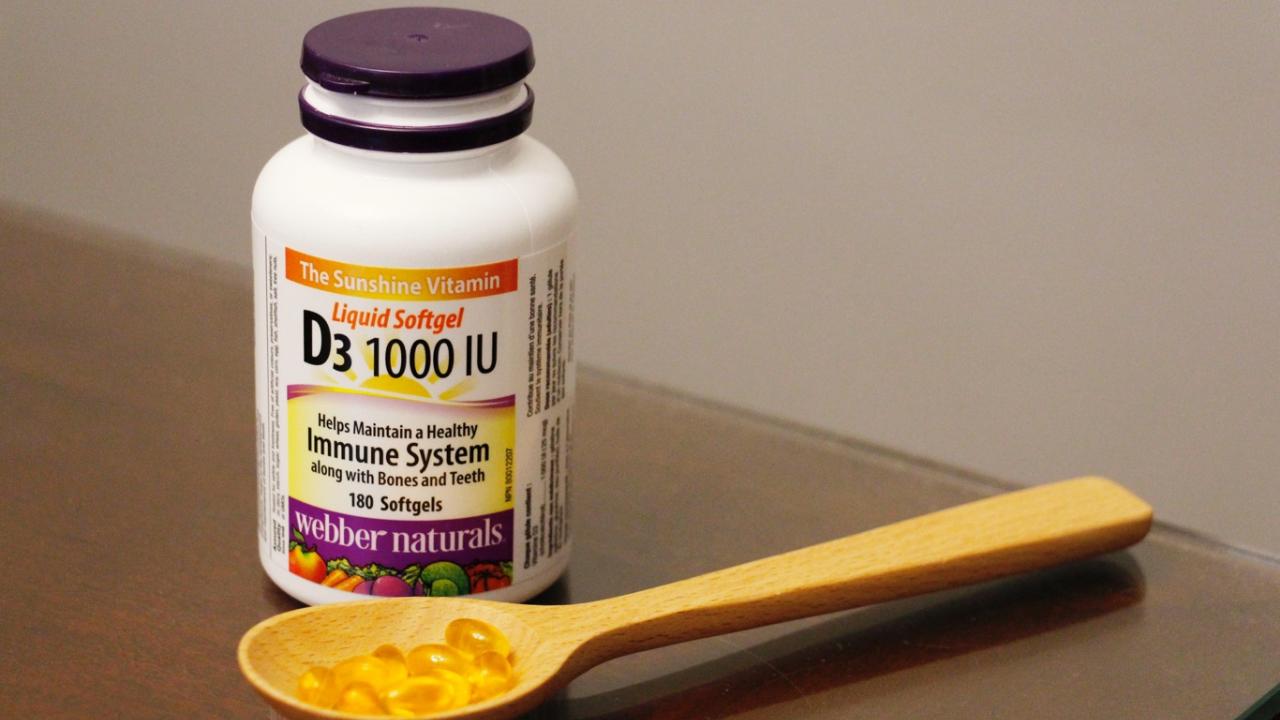 Bottle of Webber Naturals Vitamin D 1000 IU Softgels