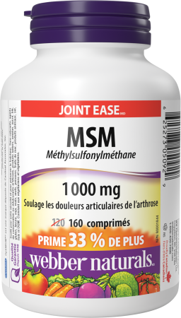 MSM Méthylsulfonylméthane  1000 mg  160 comprimés