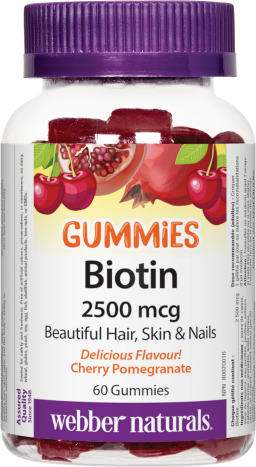 Biotin Gummies  2500 mcg  60 Gummies Cherry Pomegranate