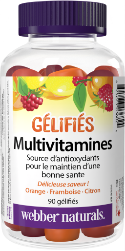 Multivitamine Gélifiés   90 gélifiés Orange · Framboise · Citron