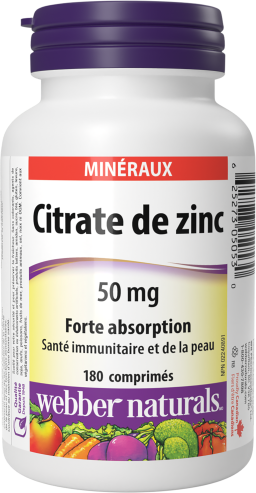 Citrate de zinc  50 mg  180 comprimés