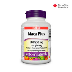 Maca Plus avec ginseng  500/250 mg  140 capsules végétariennes