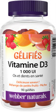 Vitamine D3  1 000 UI mélange de petits fruits · pêche