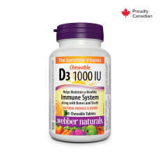 Vitamin D3 Chewable  1000 IU  180 Chewable Tablets Natural Orange Flavour