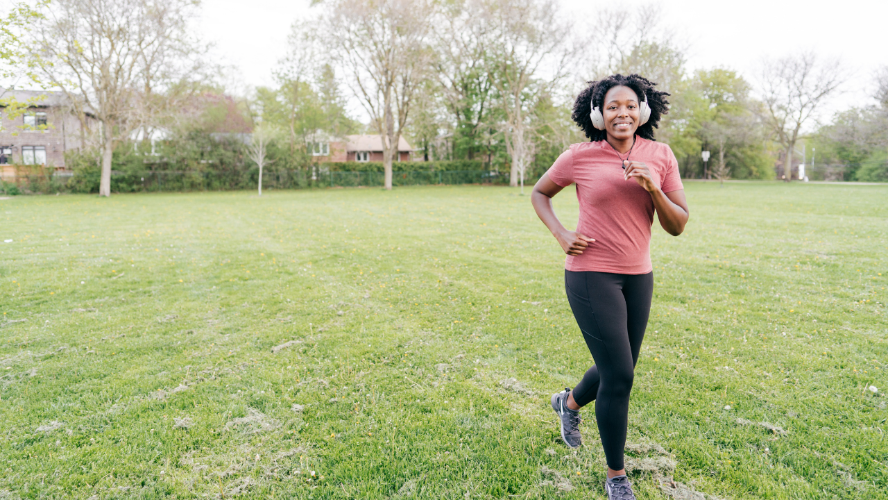 Woman running outdoors 