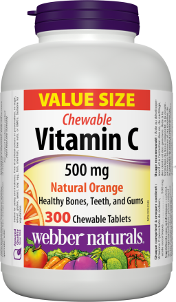 Chewable Vitamin C  500 mg  300 Chewable Tablets Natural Orange