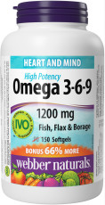 Omega 3-6-9 High Potency Fish, Flax & Borage 1200 mg