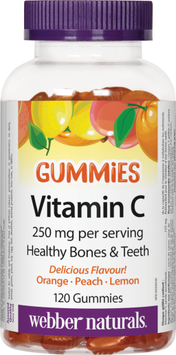 Vitamin C Gummies  250 mg  120 Gummies Orange · Peach · Lemon