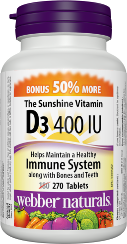 Vitamin D3  400 IU  270 Tablets